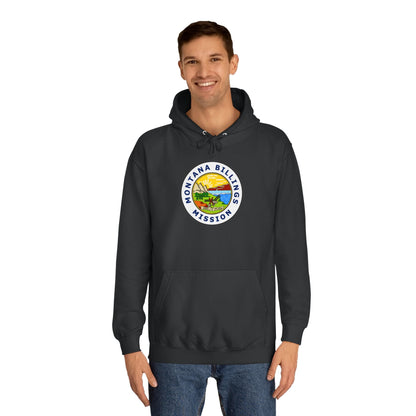 Montana Billings Mission State Flag Logo (White Border) College Hoodie