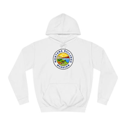 Montana Billings Mission State Flag Logo (White Border) College Hoodie