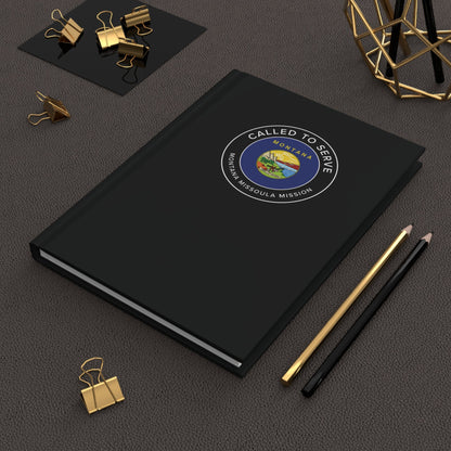 Montana Missoula Mission Circle Flag Called to Serve Black Hardcover Journal Matte - Mission Wishlist - LDS Missionary Gift Store
