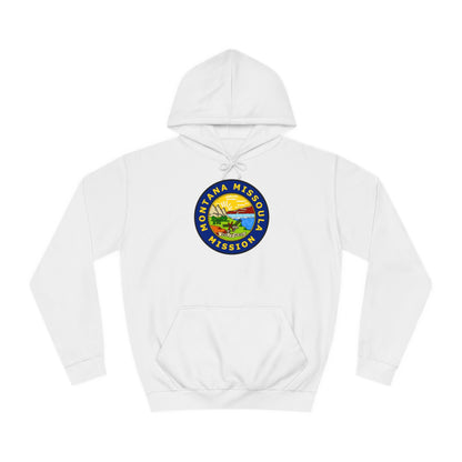 Montana Missoula Mission State Flag Logo (Black Border) College Hoodie