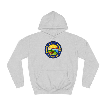 Montana Missoula Mission State Flag Logo (Black Border) College Hoodie