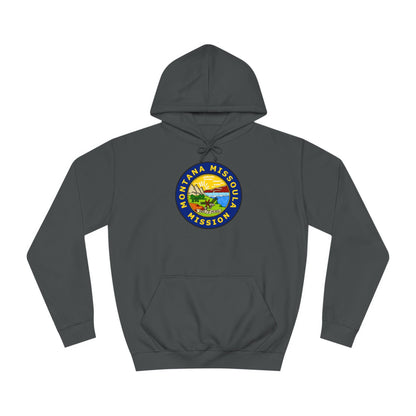 Montana Missoula Mission State Flag Logo (Black Border) College Hoodie