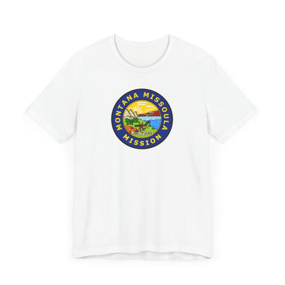 Montana Missoula Mission State Flag Logo (Black Border) T-shirt - Latter-Day Saint LDS Missionary Gift - Book of Mormon