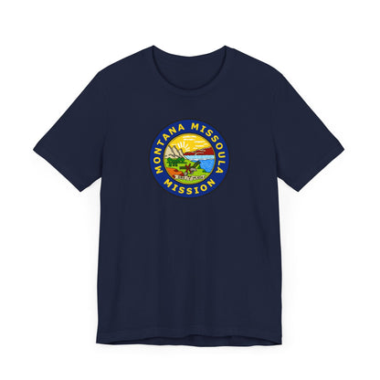 Montana Missoula Mission State Flag Logo (Black Border) T-shirt - Latter-Day Saint LDS Missionary Gift - Book of Mormon