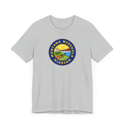 Montana Missoula Mission State Flag Logo (Black Border) T-shirt - Latter-Day Saint LDS Missionary Gift - Book of Mormon