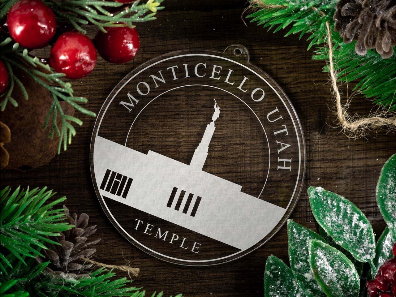 Monticello Utah Temple Christmas Ornament - Latter-Day Saint LDS Missionary Gift - Book of Mormon