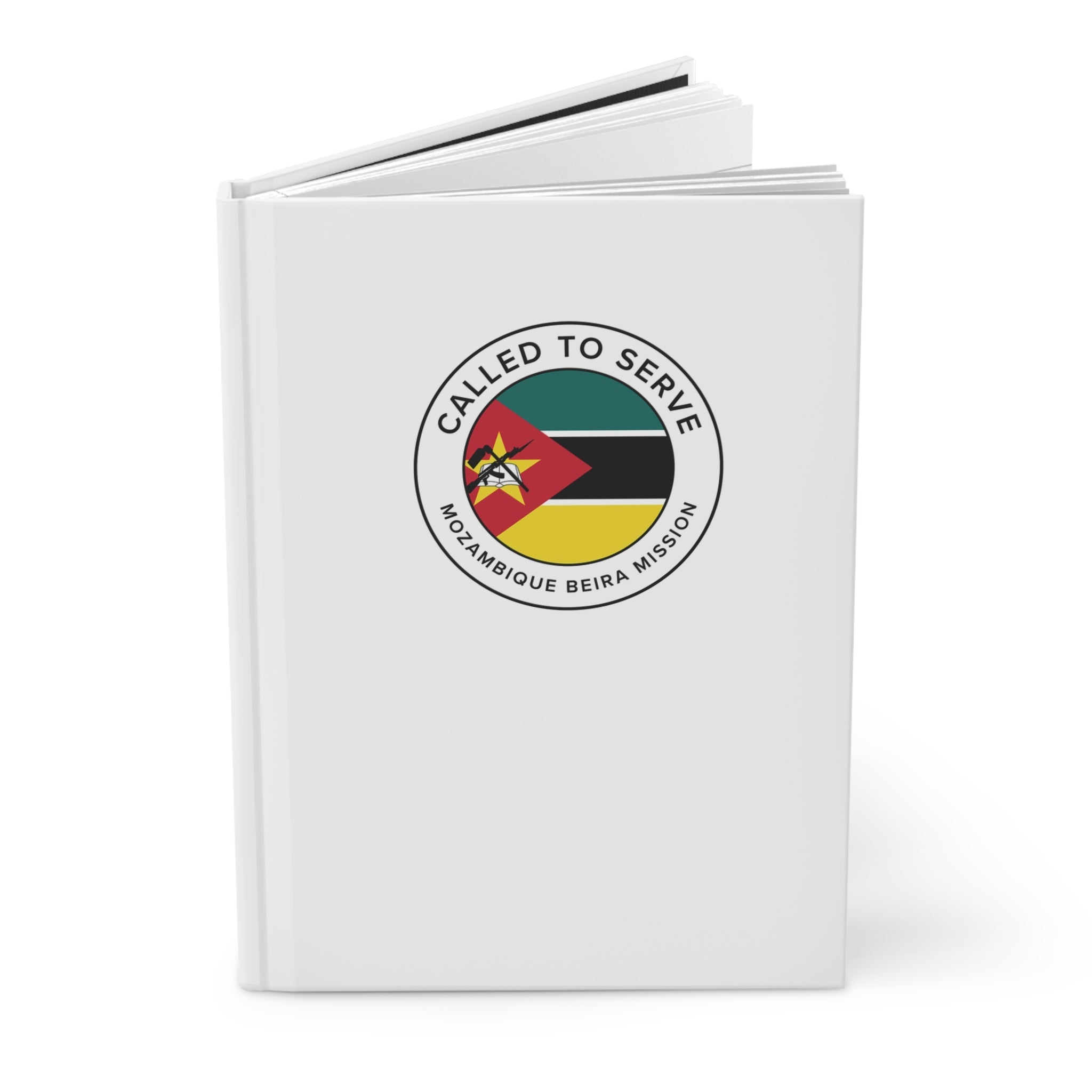 Mozambique Beira Mission Circle Flag Called to Serve White Hardcover Journal Matte - Latter-Day Saint LDS Missionary Gift - Book of Mormon