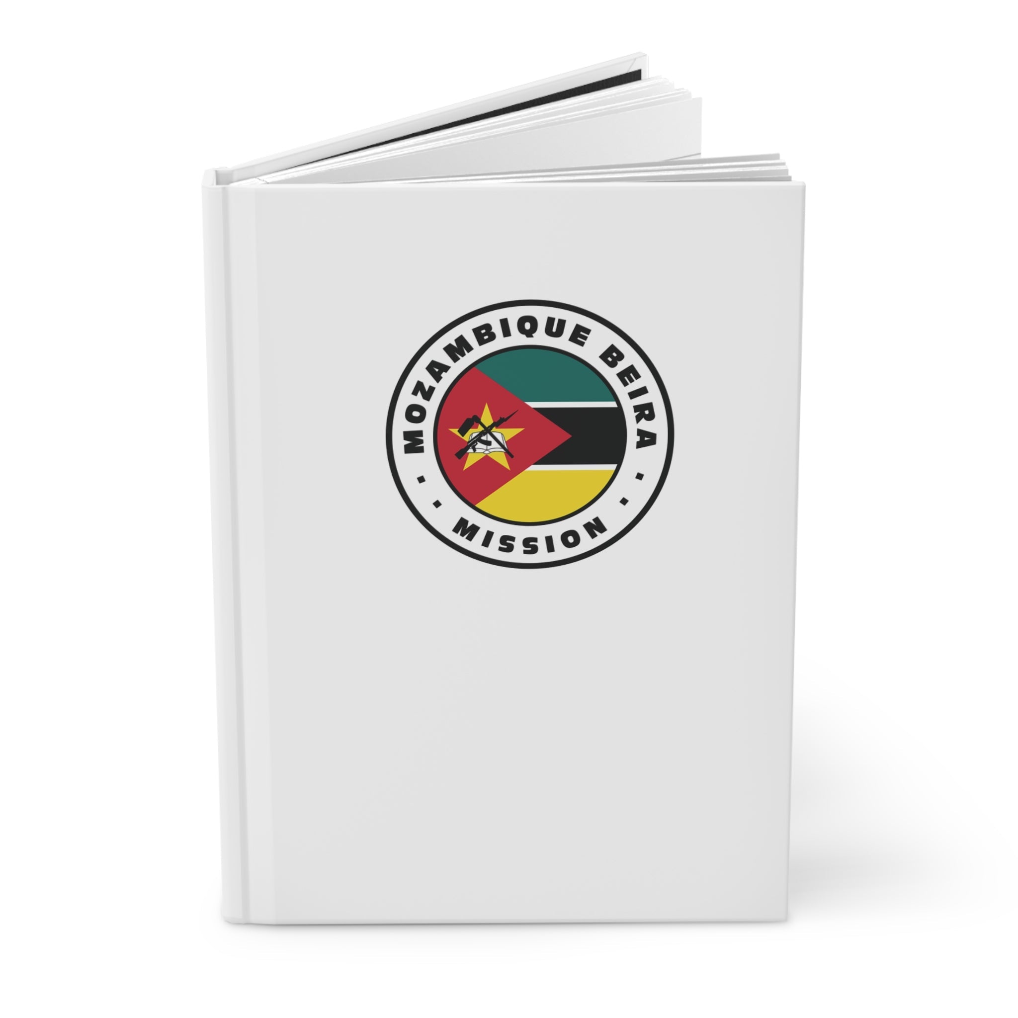 Mozambique Beira Mission Logo Design White Hardcover Journal Matte - Latter-Day Saint LDS Missionary Gift - Book of Mormon