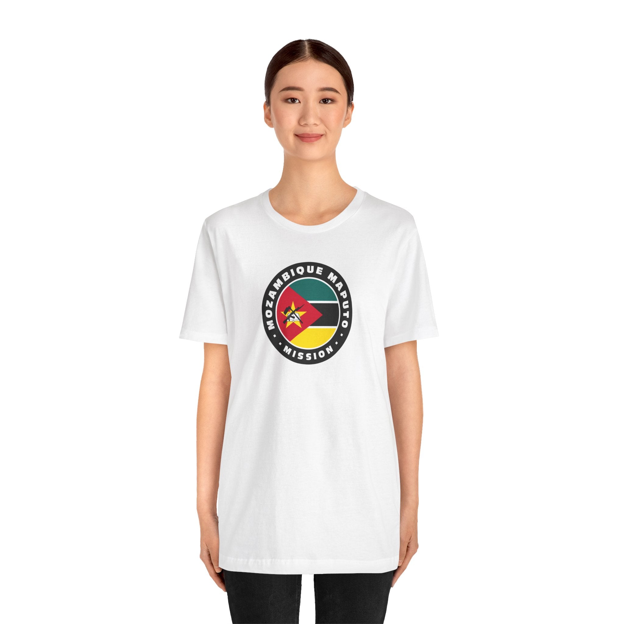 Mozambique Maputo Mission Flag Logo (Black Border) T-shirt - Latter-Day Saint LDS Missionary Gift - Book of Mormon