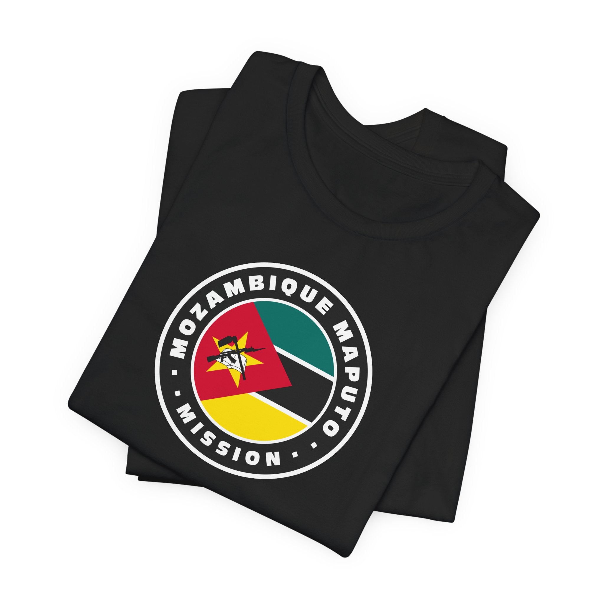 Mozambique Maputo Mission Flag Logo (Black Border) T-shirt - Latter-Day Saint LDS Missionary Gift - Book of Mormon