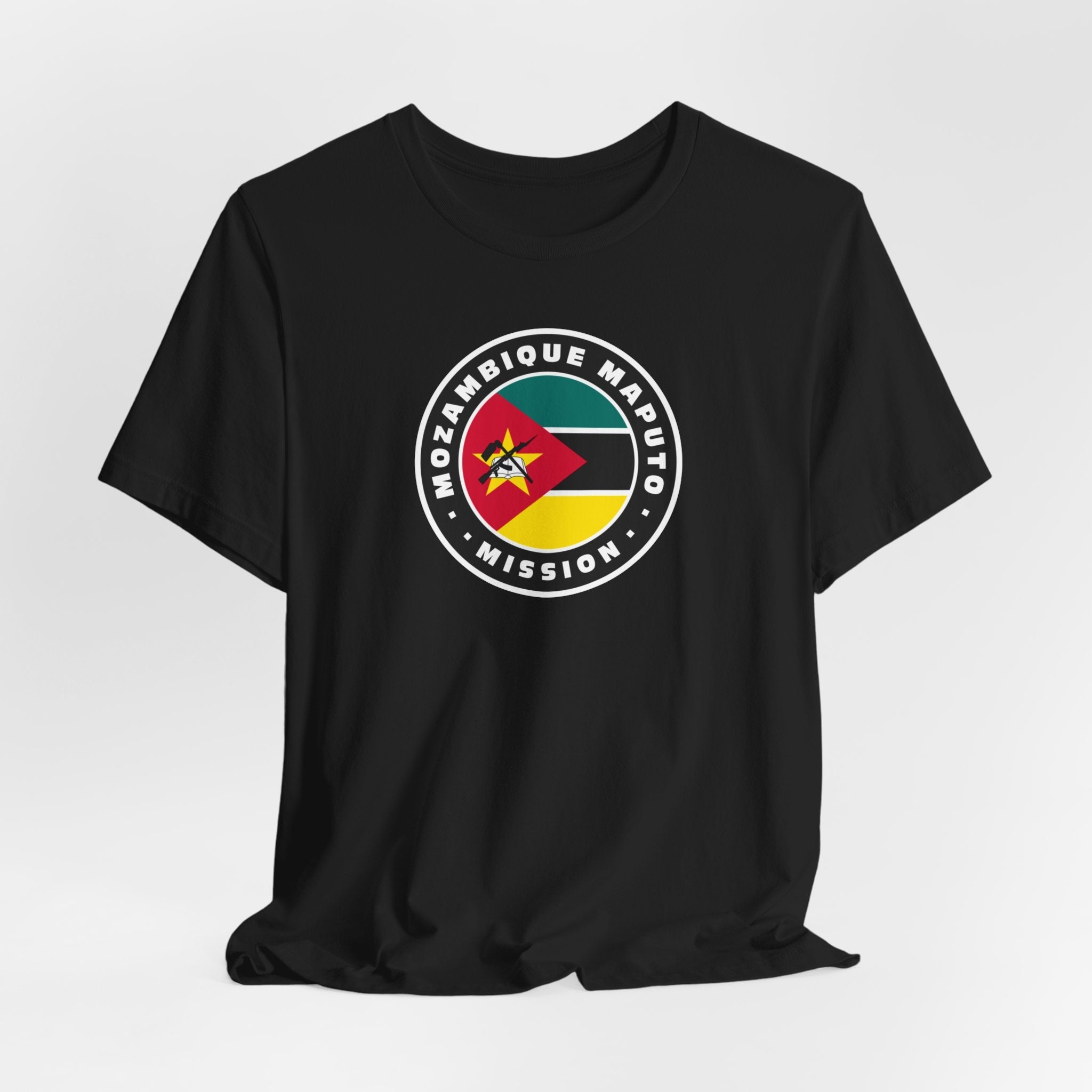 Mozambique Maputo Mission Flag Logo (Black Border) T-shirt - Latter-Day Saint LDS Missionary Gift - Book of Mormon