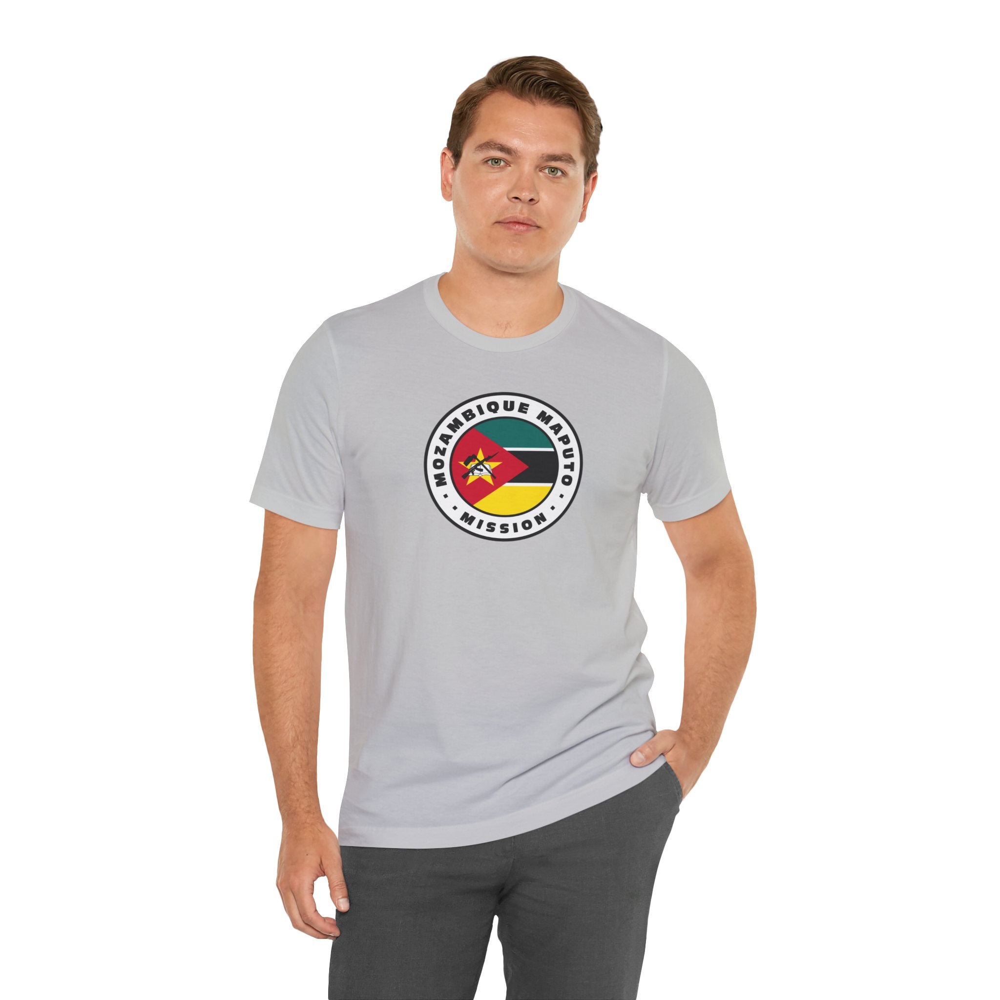 Mozambique Maputo Mission Flag Logo (White Border) T-shirt - Latter-Day Saint LDS Missionary Gift - Book of Mormon