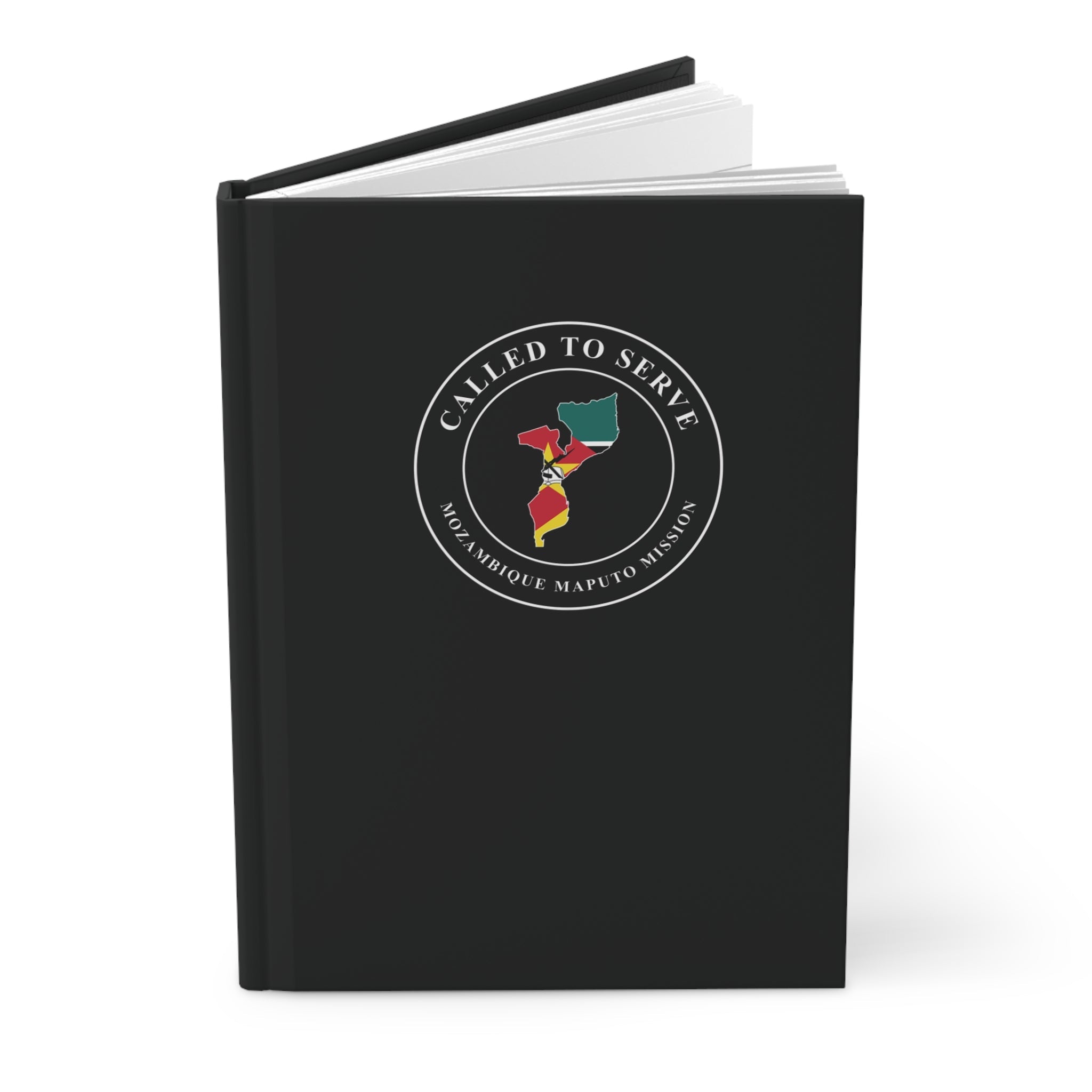 Mozambique Maputo Mission Flag Map Called to Serve Black Hardcover Journal Matte - Latter-Day Saint LDS Missionary Gift - Book of Mormon