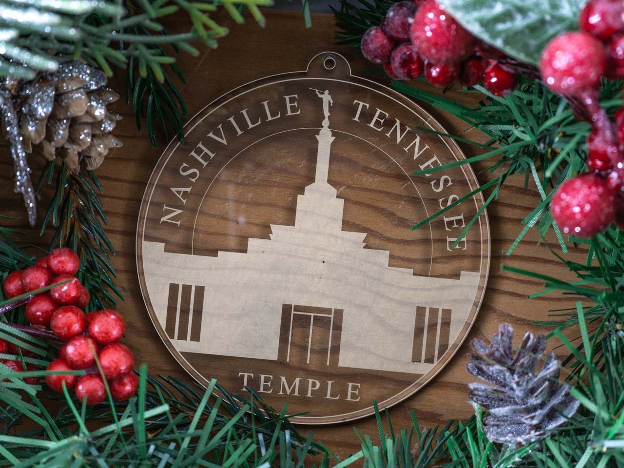 Nashville Tennessee Temple Christmas Ornament - Latter-Day Saint LDS Missionary Gift - Book of Mormon