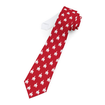Nauvoo Illinois Temple Patterned Neck Tie for Elders (Red) - Mission Wishlist - LDS Missionary Gift Store