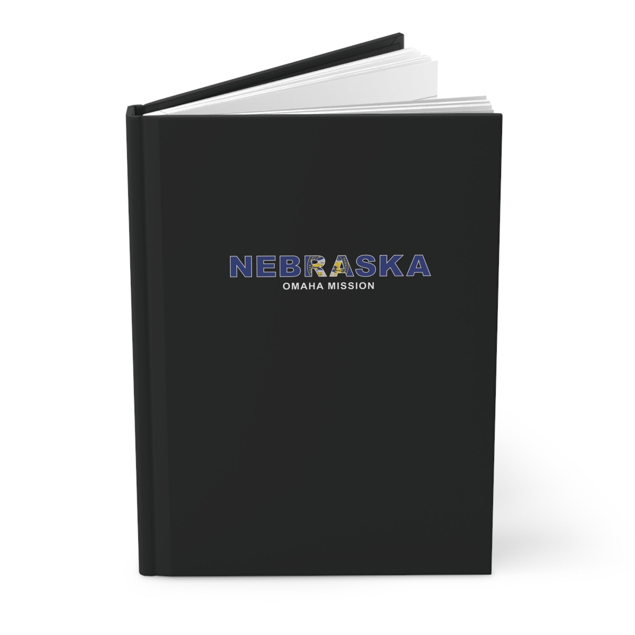 Nebraska Omaha Mission Flag Title Black Hardcover Journal Matte - Latter-Day Saint LDS Missionary Gift - Book of Mormon