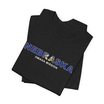 Nebraska Omaha Mission Flag Title T-shirt - Latter-Day Saint LDS Missionary Gift - Book of Mormon