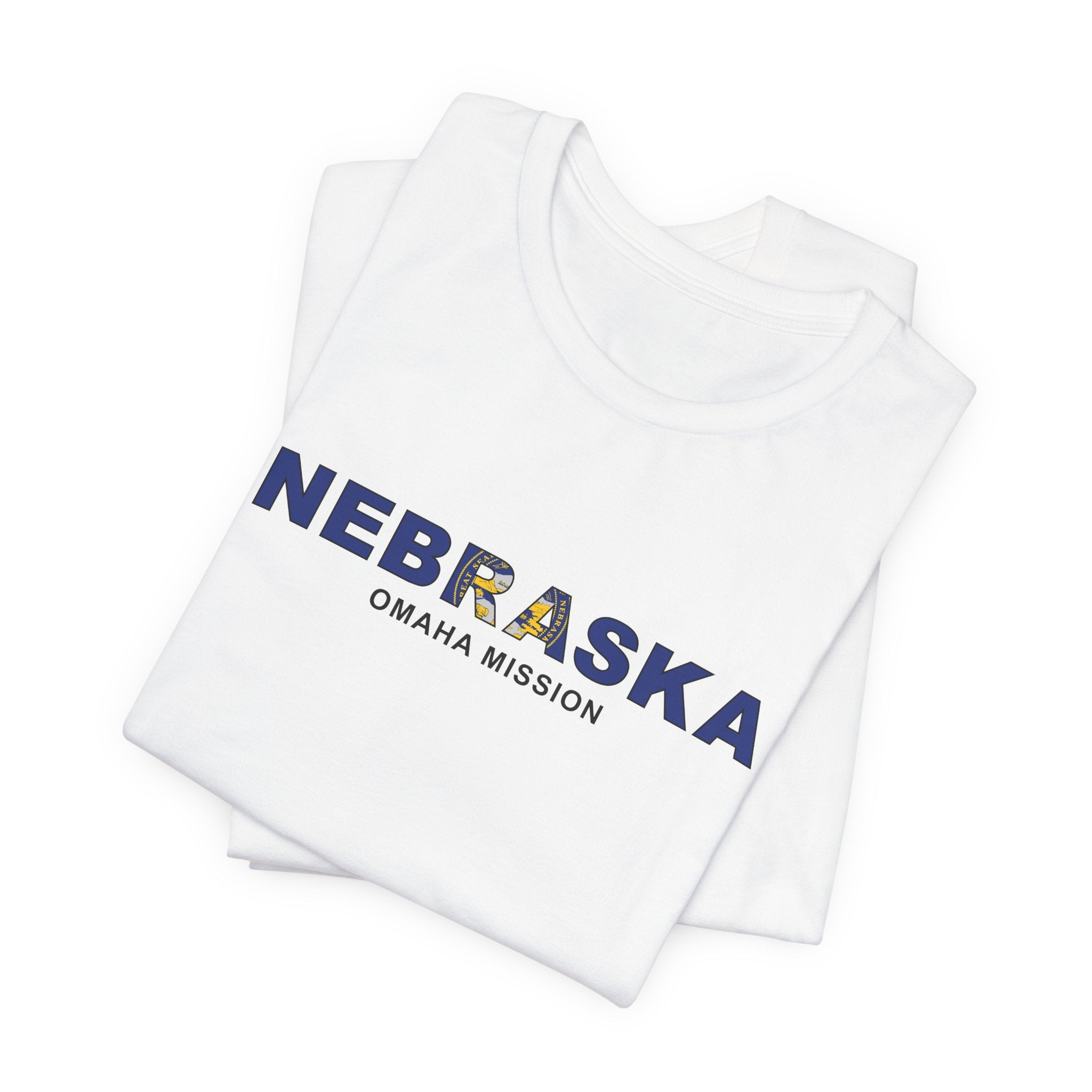 Nebraska Omaha Mission Flag Title T-shirt - Latter-Day Saint LDS Missionary Gift - Book of Mormon