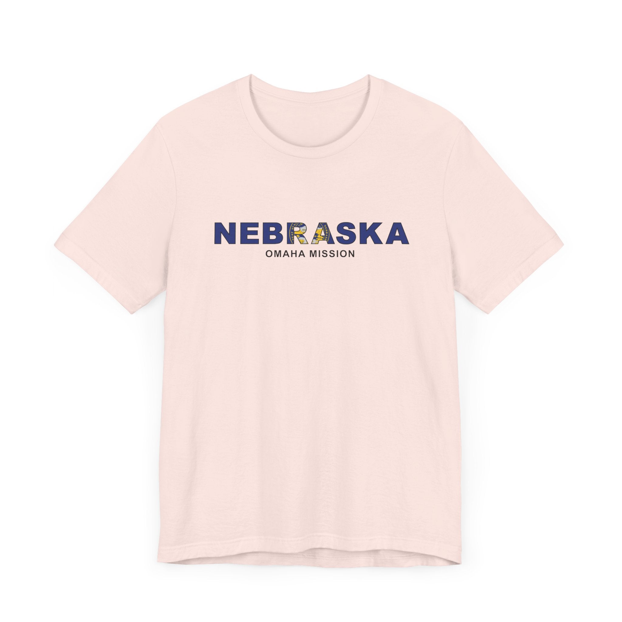 Nebraska Omaha Mission Flag Title T-shirt - Latter-Day Saint LDS Missionary Gift - Book of Mormon