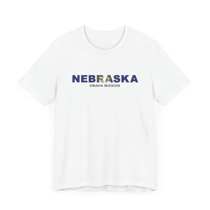 Nebraska Omaha Mission Flag Title T-shirt - Latter-Day Saint LDS Missionary Gift - Book of Mormon