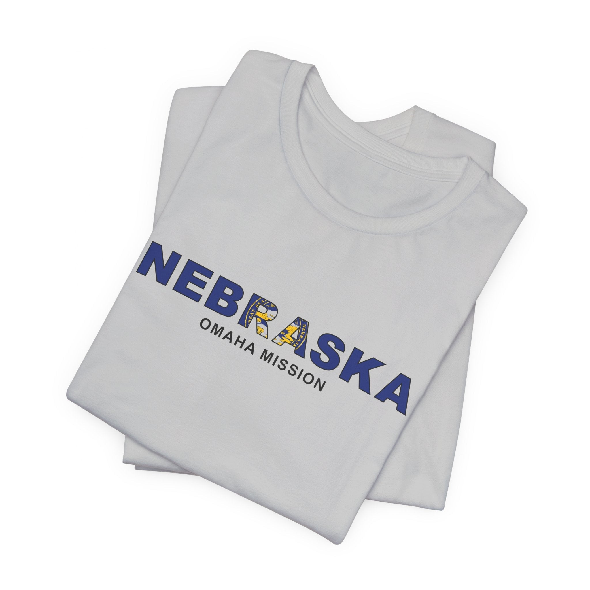 Nebraska Omaha Mission Flag Title T-shirt - Latter-Day Saint LDS Missionary Gift - Book of Mormon