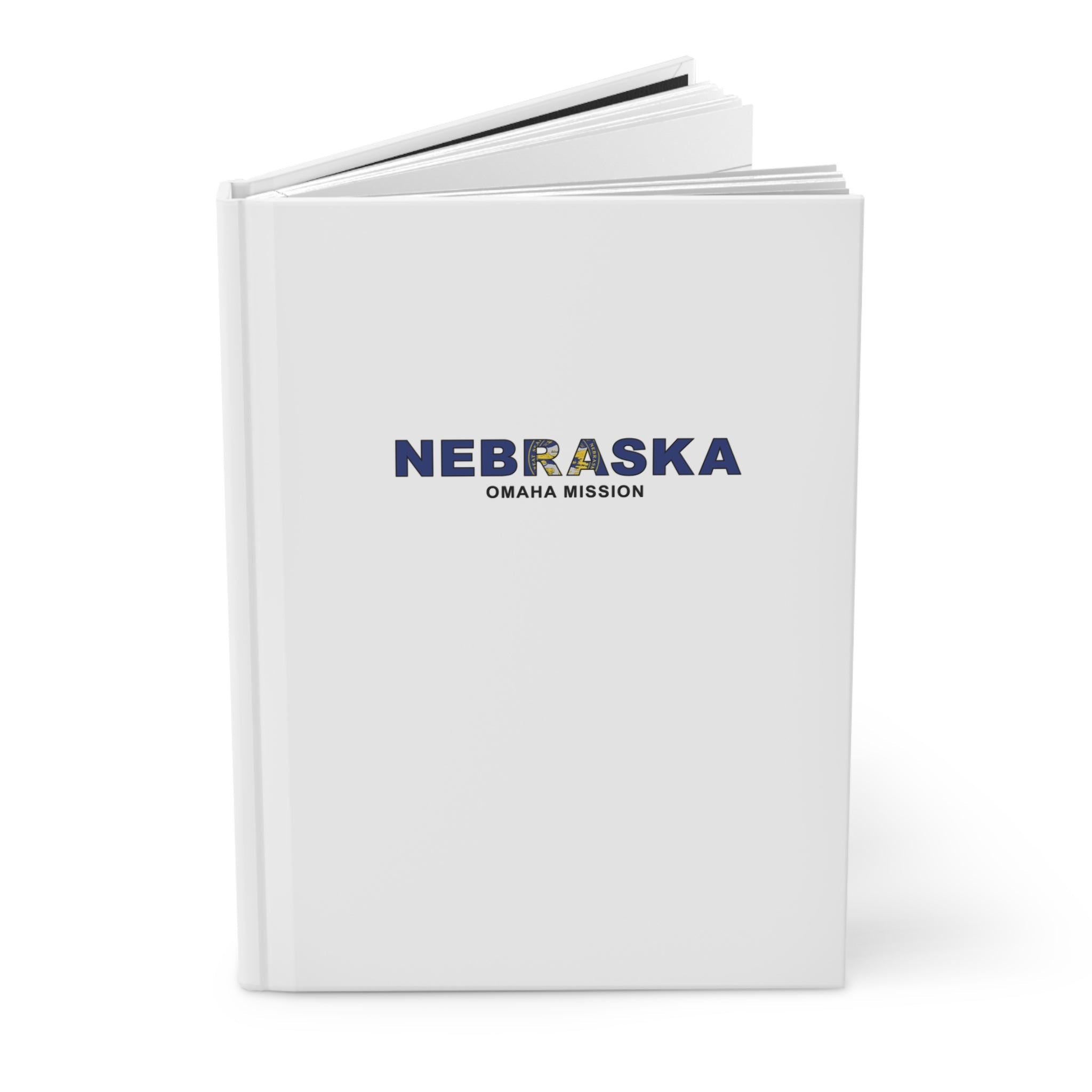 Nebraska Omaha Mission Flag Title White Hardcover Journal Matte - Latter-Day Saint LDS Missionary Gift - Book of Mormon