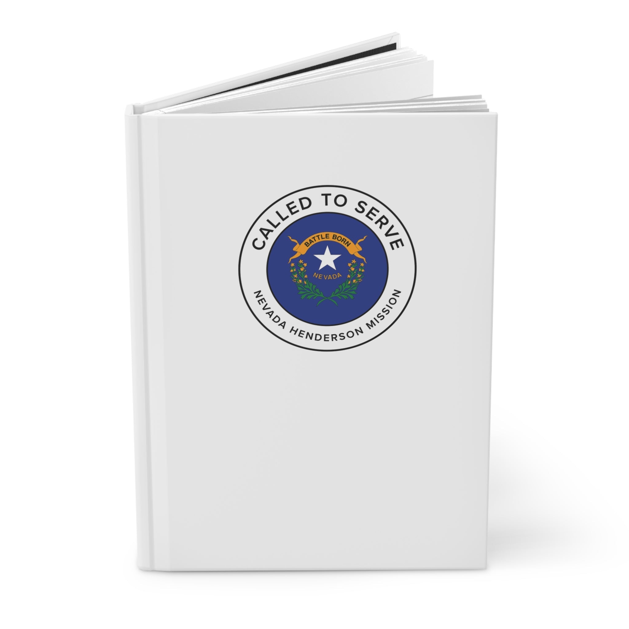 Nevada Henderson Mission Circle Flag Called to Serve White Hardcover Journal Matte - Latter-Day Saint LDS Missionary Gift - Book of Mormon