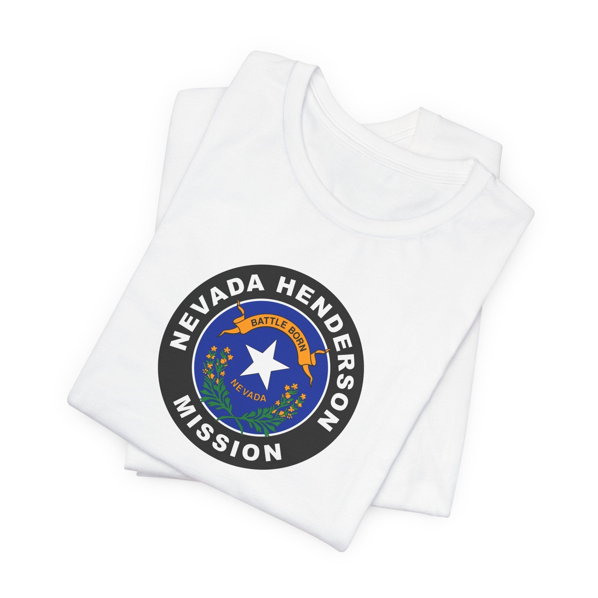 Nevada Henderson Mission State Flag Logo (Black Border) T-shirt - Latter-Day Saint LDS Missionary Gift - Book of Mormon