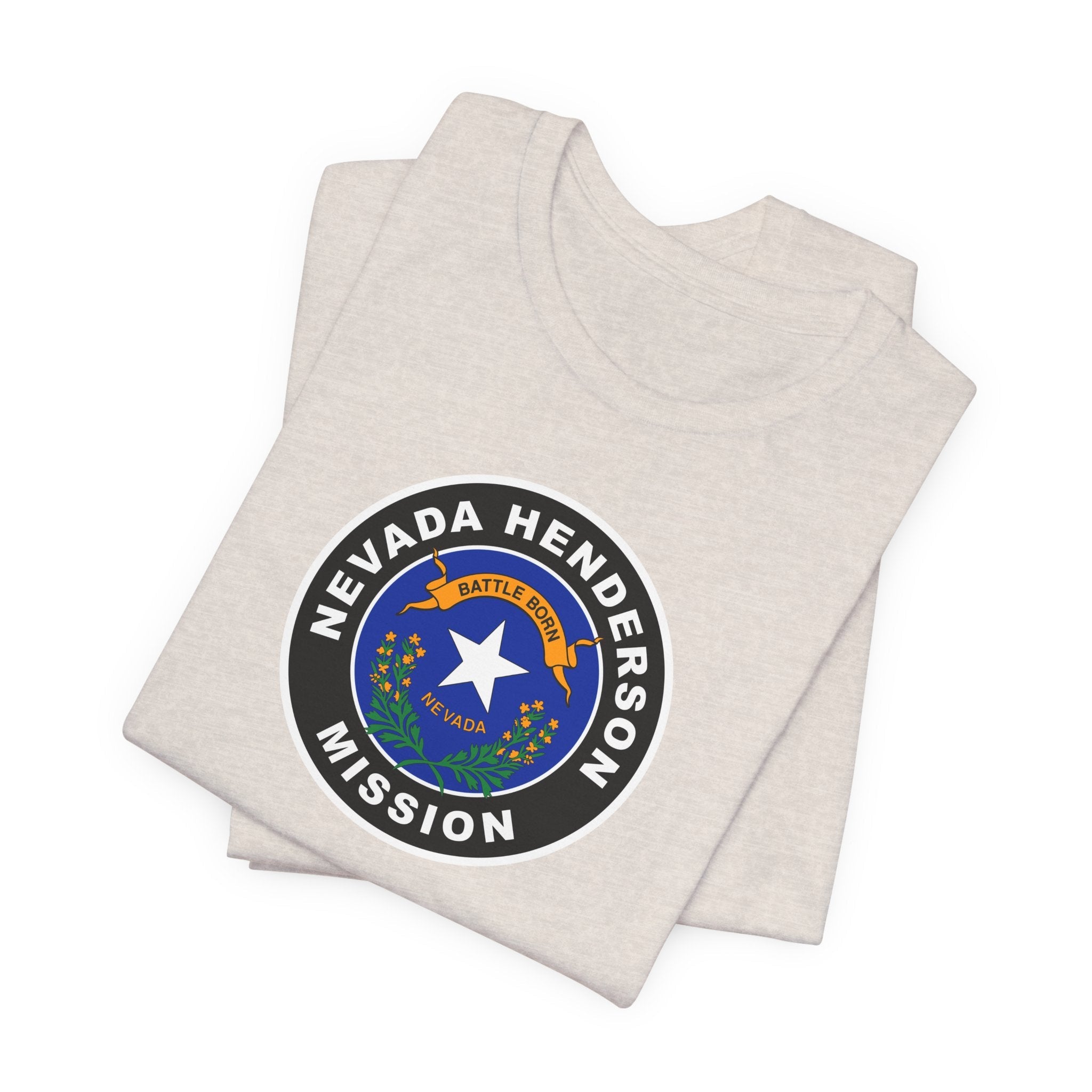 Nevada Henderson Mission State Flag Logo (Black Border) T-shirt - Latter-Day Saint LDS Missionary Gift - Book of Mormon