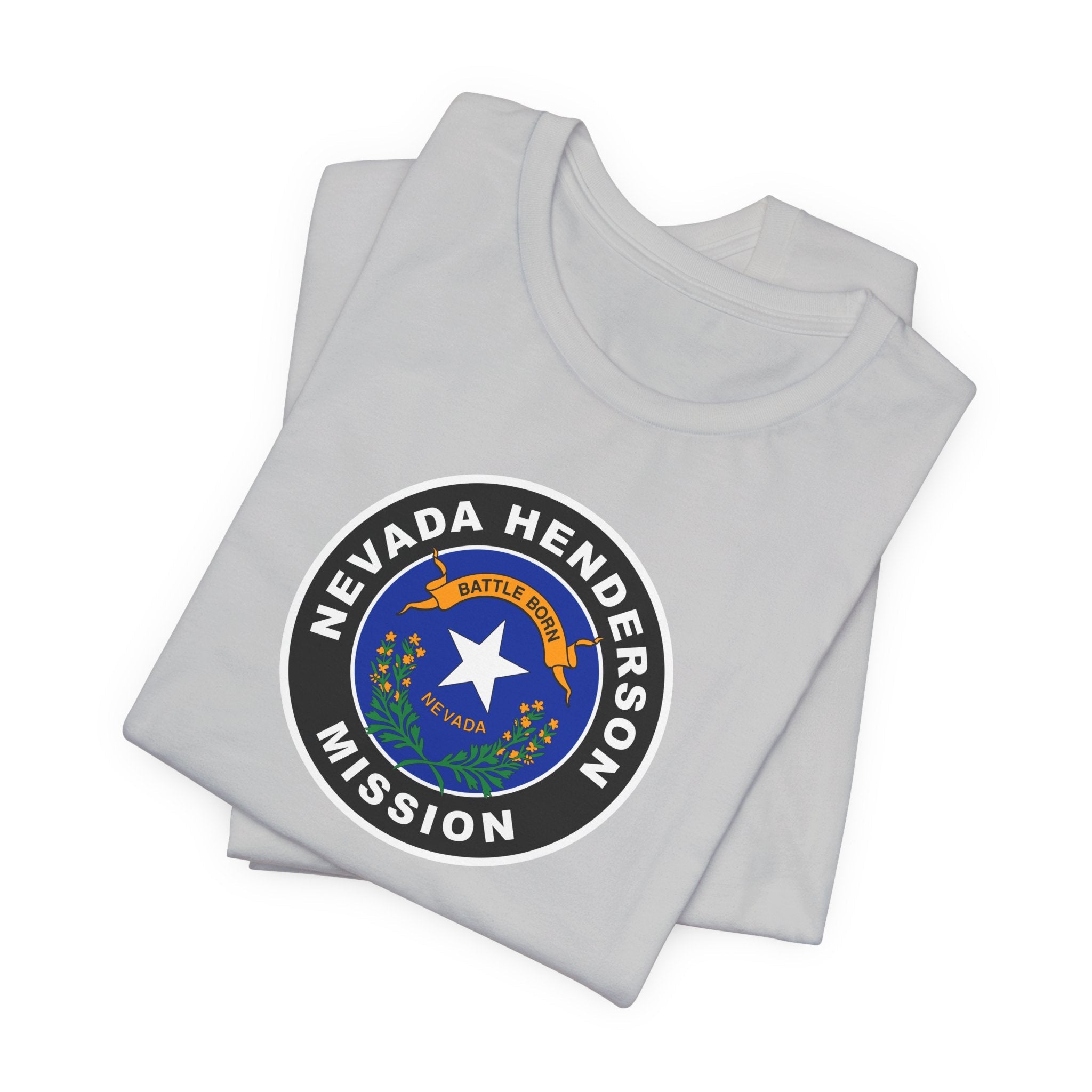 Nevada Henderson Mission State Flag Logo (Black Border) T-shirt - Latter-Day Saint LDS Missionary Gift - Book of Mormon