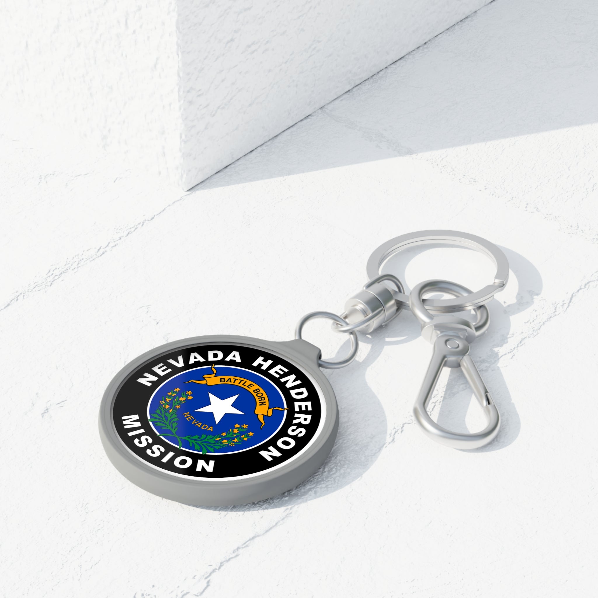 Nevada Henderson Mission State Flag Logo Key Tag - Latter-Day Saint LDS Missionary Gift - Book of Mormon
