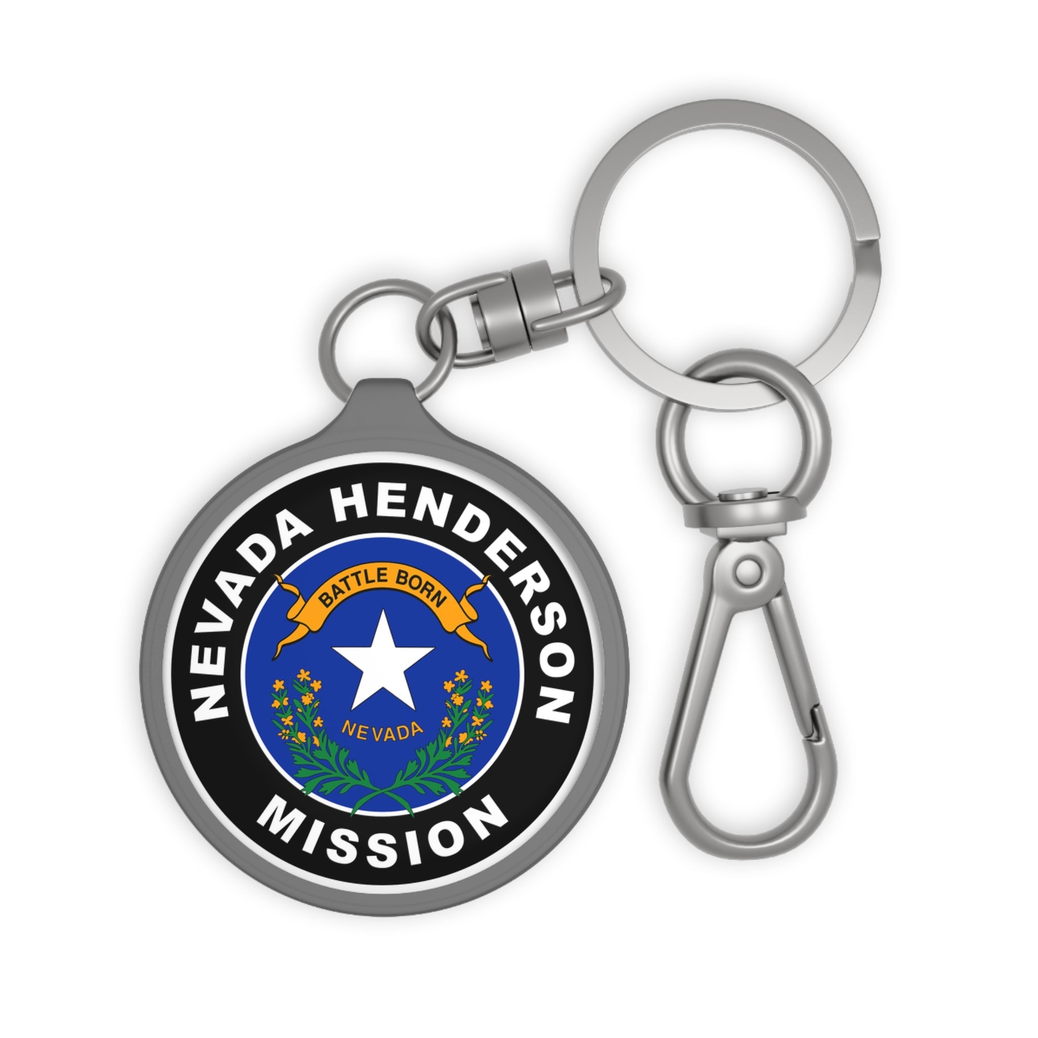 Nevada Henderson Mission State Flag Logo Key Tag - Latter-Day Saint LDS Missionary Gift - Book of Mormon