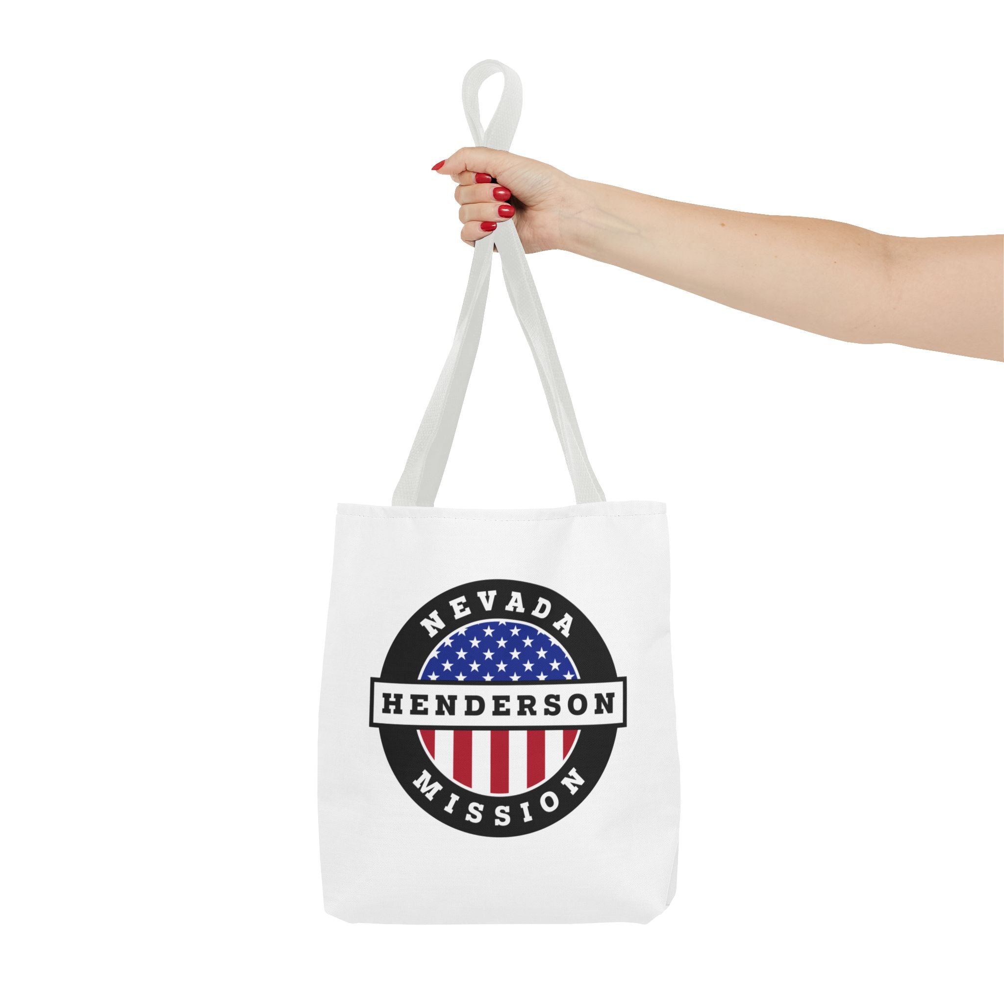 Nevada Henderson Mission USA Flag Logo Tote Bag White - Latter-Day Saint LDS Missionary Gift - Book of Mormon