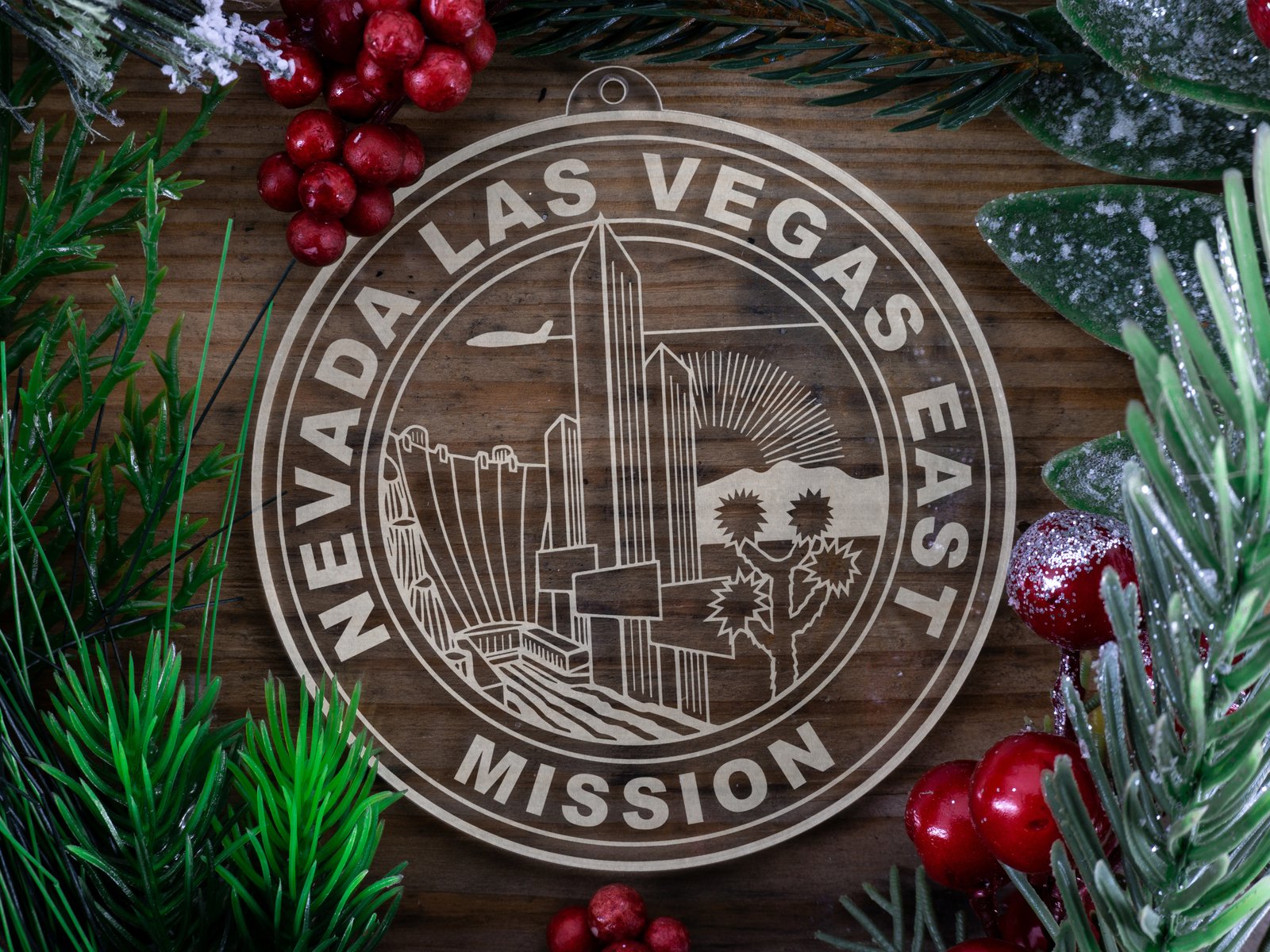 LDS Nevada Las Vegas East Mission Christmas Ornament with Christmas Decorations