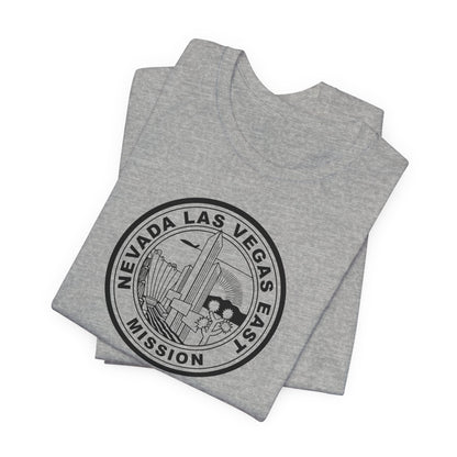 Nevada Las Vegas East Mission Circular Monochrome Logo T-Shirt - Latter-Day Saint LDS Missionary Gift - Book of Mormon