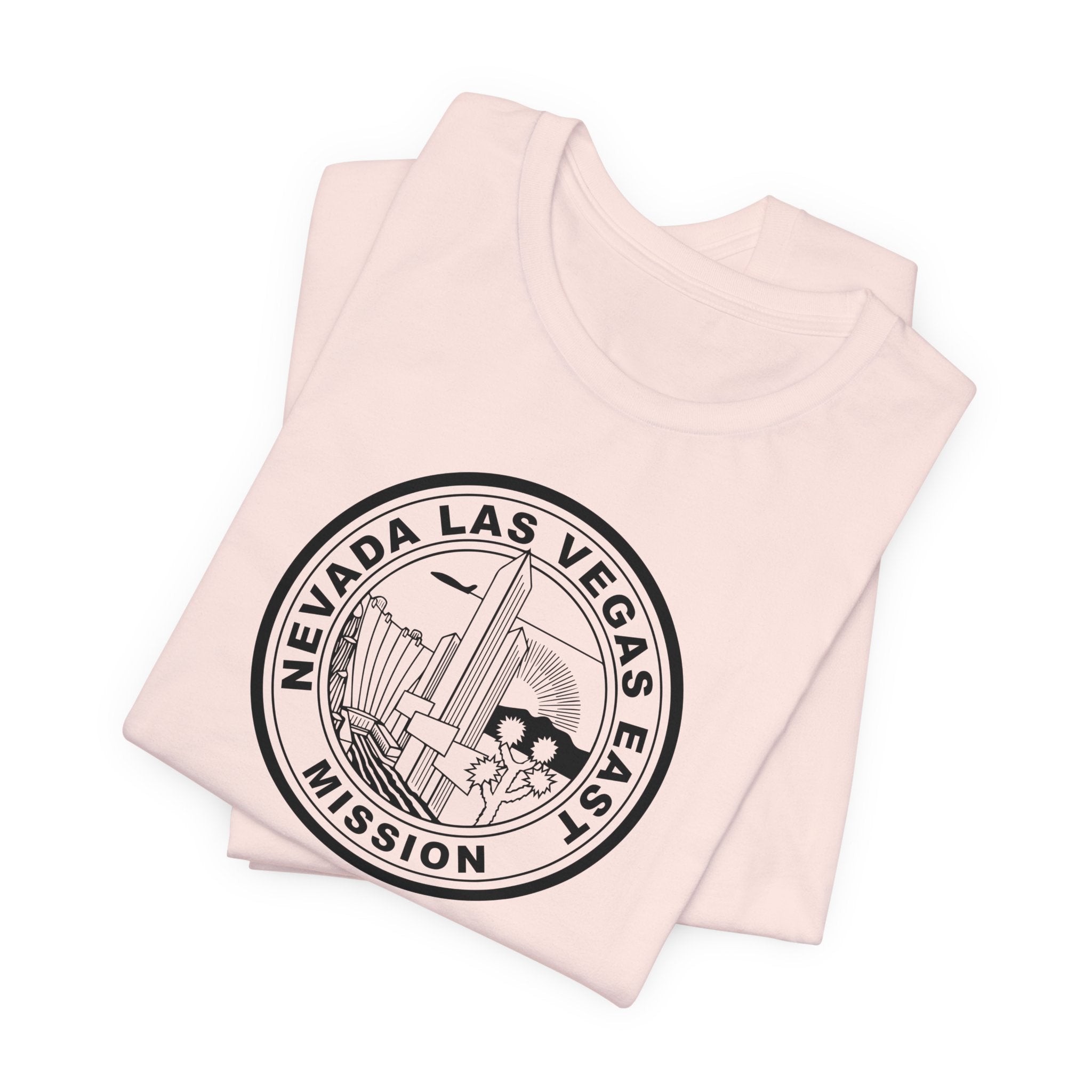 Nevada Las Vegas East Mission Circular Monochrome Logo T-Shirt - Latter-Day Saint LDS Missionary Gift - Book of Mormon