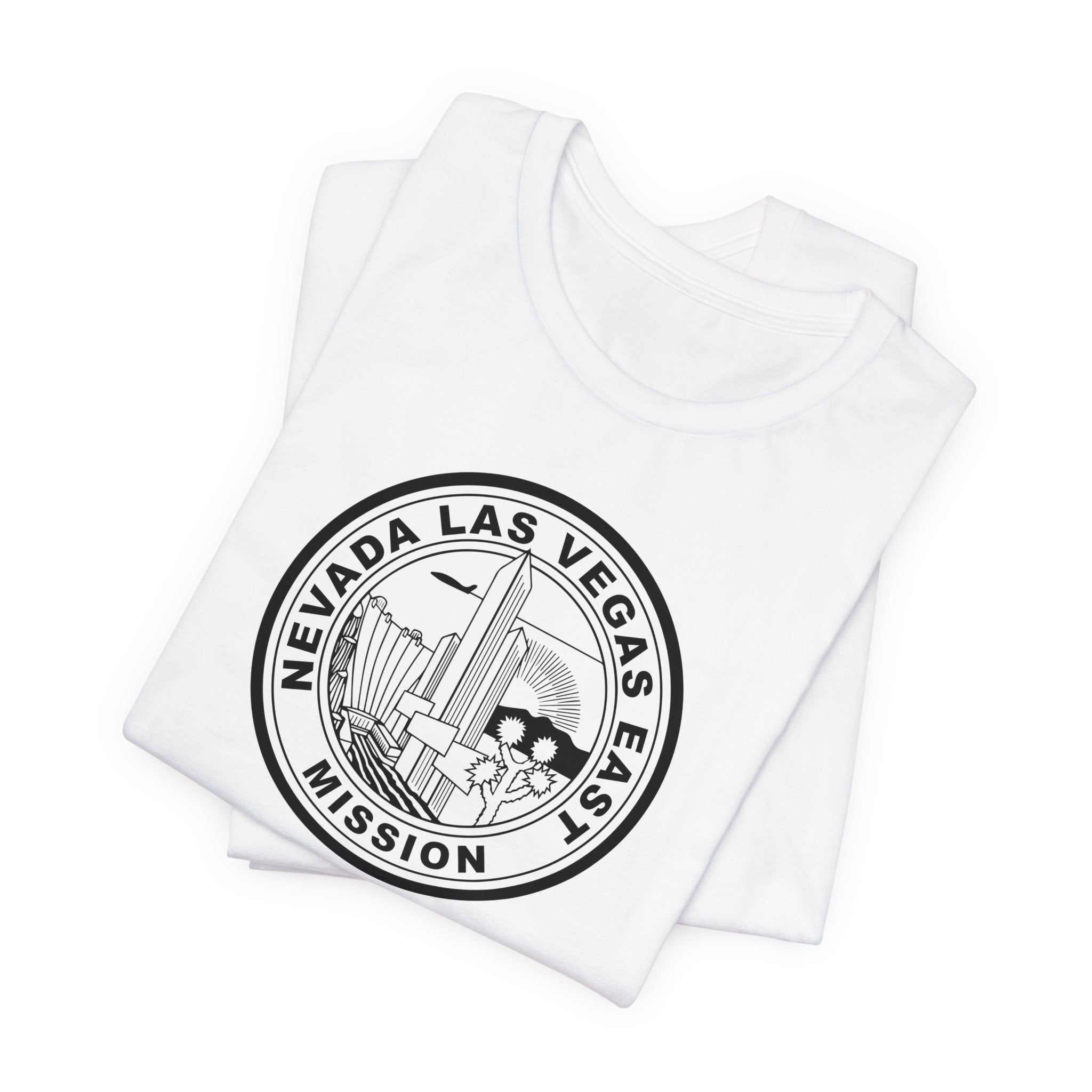 Nevada Las Vegas East Mission Circular Monochrome Logo T-Shirt - Latter-Day Saint LDS Missionary Gift - Book of Mormon