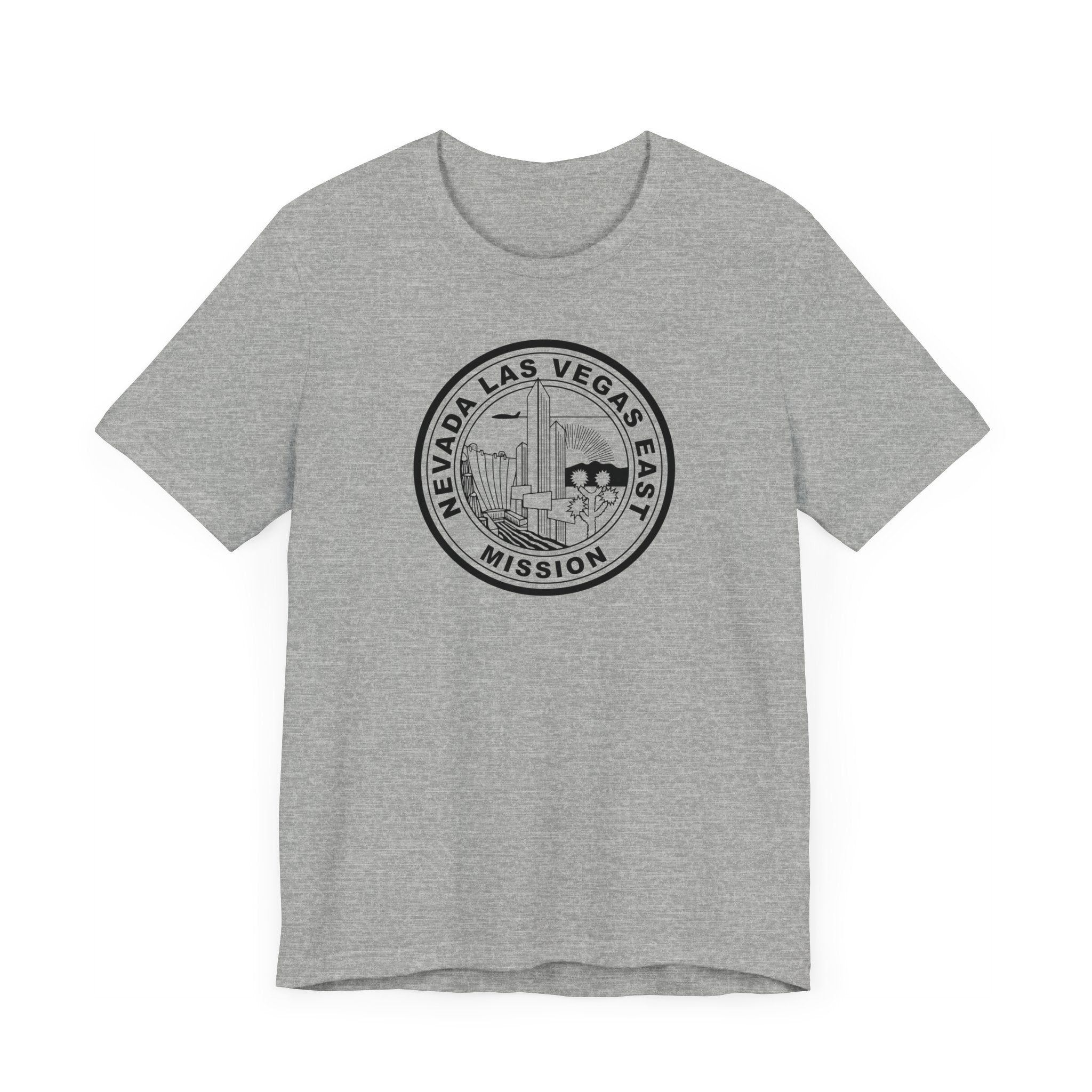 Nevada Las Vegas East Mission Circular Monochrome Logo T-Shirt - Latter-Day Saint LDS Missionary Gift - Book of Mormon