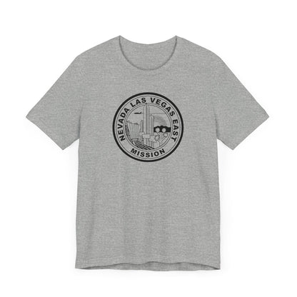 Nevada Las Vegas East Mission Circular Monochrome Logo T-Shirt - Latter-Day Saint LDS Missionary Gift - Book of Mormon