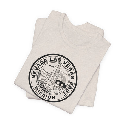 Nevada Las Vegas East Mission Circular Monochrome Logo T-Shirt - Latter-Day Saint LDS Missionary Gift - Book of Mormon