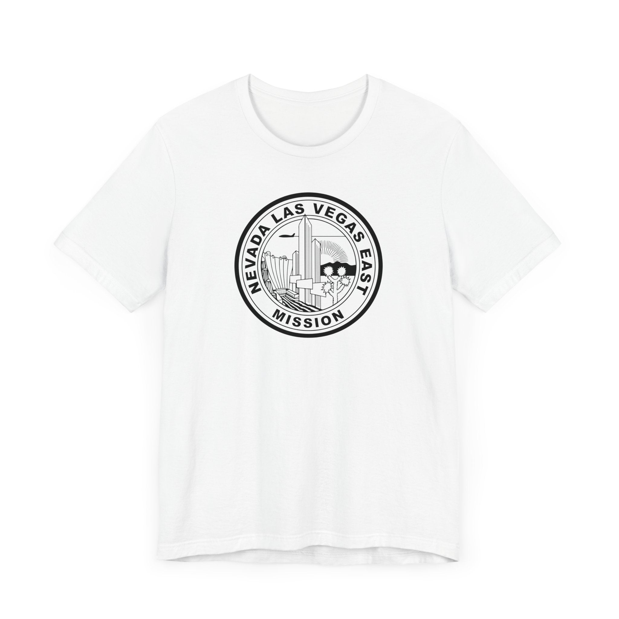 Nevada Las Vegas East Mission Circular Monochrome Logo T-Shirt - Latter-Day Saint LDS Missionary Gift - Book of Mormon