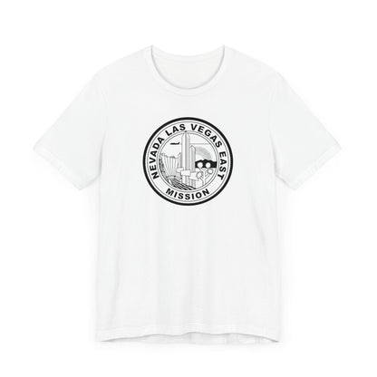 Nevada Las Vegas East Mission Circular Monochrome Logo T-Shirt - Latter-Day Saint LDS Missionary Gift - Book of Mormon