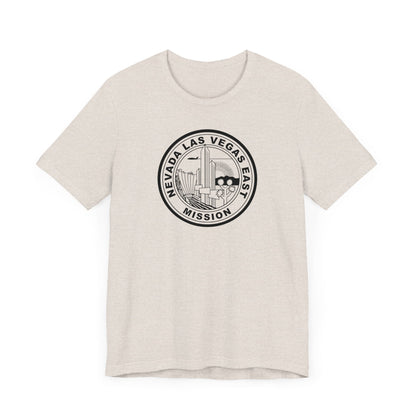 Nevada Las Vegas East Mission Circular Monochrome Logo T-Shirt - Latter-Day Saint LDS Missionary Gift - Book of Mormon