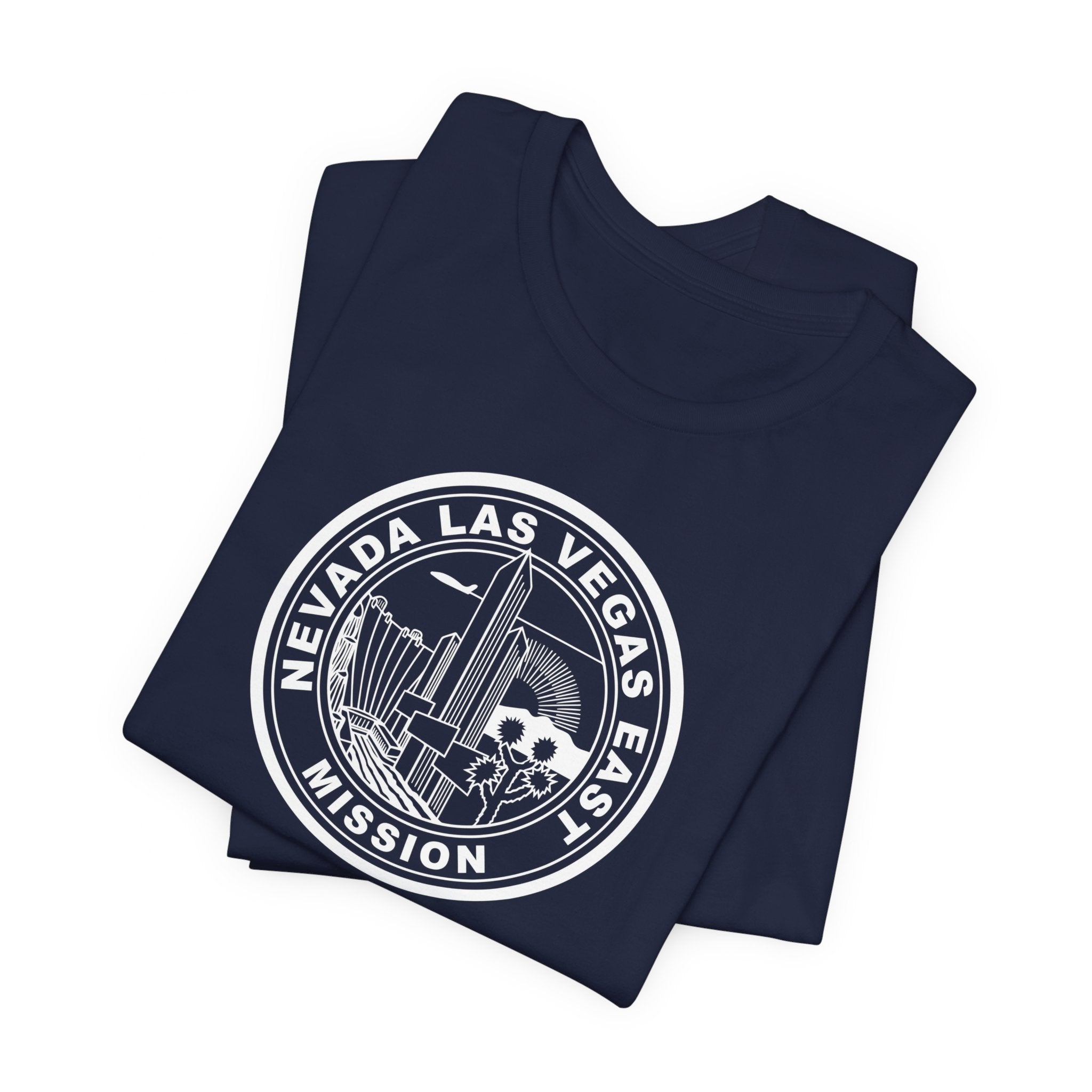 Nevada Las Vegas East Mission Circular Monochrome Logo T-Shirt - Latter-Day Saint LDS Missionary Gift - Book of Mormon