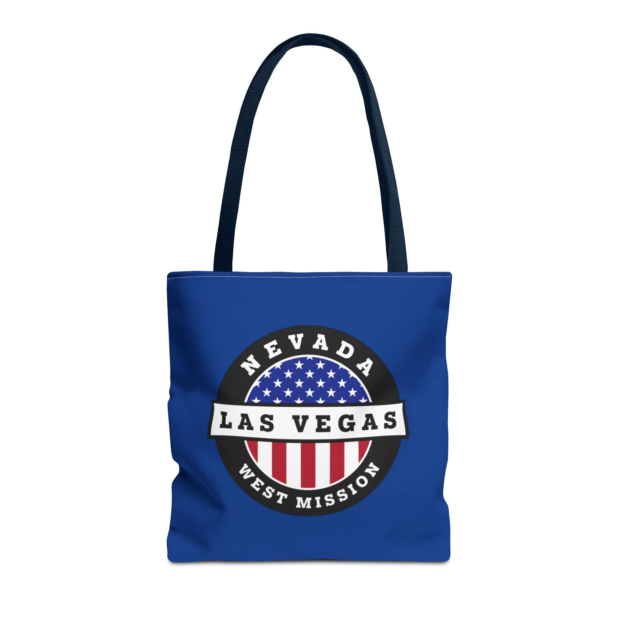 Nevada Las Vegas West Mission USA Flag Logo Tote Bag Blue - Latter-Day Saint LDS Missionary Gift - Book of Mormon