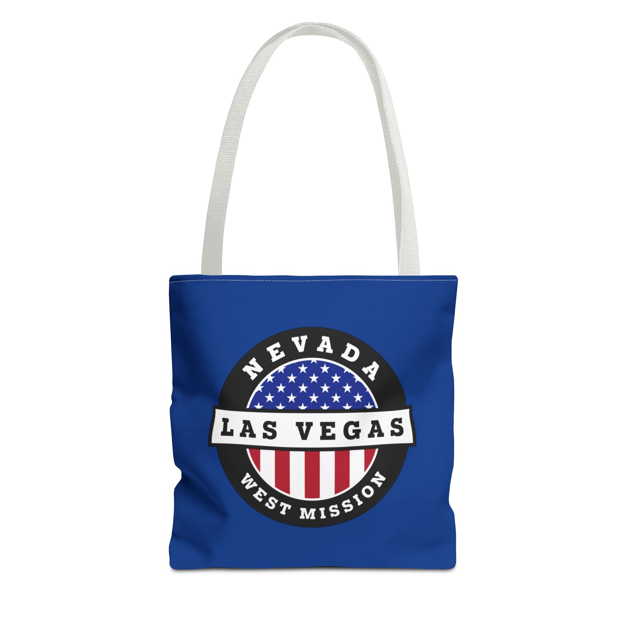 Nevada Las Vegas West Mission USA Flag Logo Tote Bag Blue - Latter-Day Saint LDS Missionary Gift - Book of Mormon