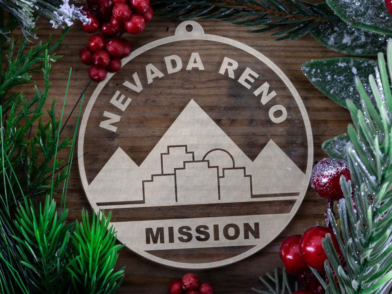 Nevada Reno Mission Christmas Ornament - Latter-Day Saint LDS Missionary Gift - Book of Mormon