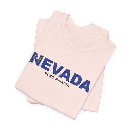 Nevada Reno Mission Flag Title T-shirt - Latter-Day Saint LDS Missionary Gift - Book of Mormon