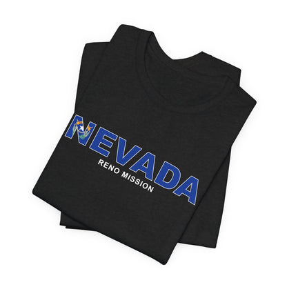 Nevada Reno Mission Flag Title T-shirt - Latter-Day Saint LDS Missionary Gift - Book of Mormon