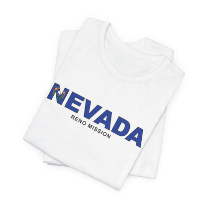 Nevada Reno Mission Flag Title T-shirt - Latter-Day Saint LDS Missionary Gift - Book of Mormon